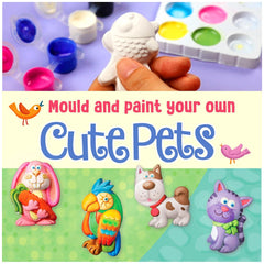 4M - Mould & Paint Cute Pets - Make 6 Magnets - Arts & Crafts