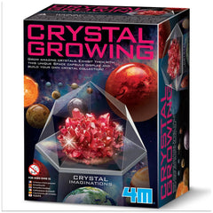4M Crystal Growing Red Edition kit in black packaging with clear window, featuring vibrant text and images of planets and sta