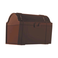 4M KidzLabs Dig Glow Pirate toy playset featuring a brown box with a lid, side, bottom, and corner visible in a front view.