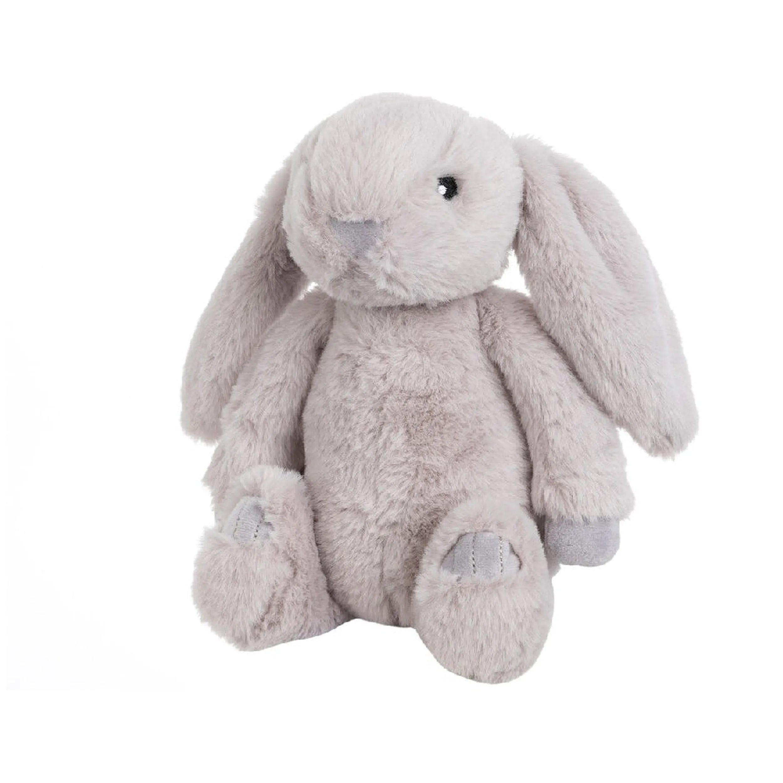Gray rabbit plush with floppy ears and soft, rounded body, crafted from high-quality, ultra-soft fabric.