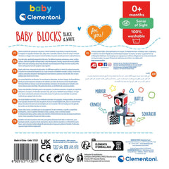 Baby Clementoni - Zwart & Wit Zachte Activiteit Blokken Baby Activiteit Speelgoed