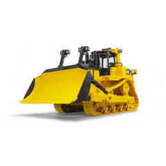 Yellow and black Bruder Cat Large Track-Type Tractor toy with realistic detailing, featuring a large scoop and tracks.