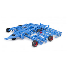 Blue Bruder LEMKEN Cultivator Koralin 9 model with red wheels, featuring detailed agricultural parts and a realistic design.