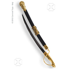 Carnival Toys - Black And Gold Sword With Scabbard Featuring Gold Decorations 65 Cm - Pretend Professions And Role Playing