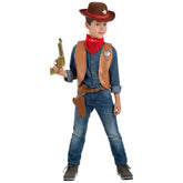 Carnival Toys - Cowboy Set Met Vest, Pistool, Bandana En Riemholster Voor Kinderen - Doen alsof Beroepen En Rollenspel