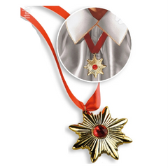 Carnival Toys - Dracula Vampier Gouden Medaille met Rode Robijn - Doen alsof Beroepen en Rollenspellen