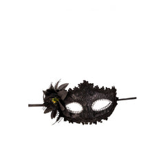 Carnival Toys - Elegant Black Damask Venetian Half-Face Mask For Imaginative Play - Pretend Professions And Role Playing
