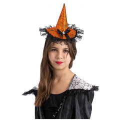 Carnival Toys - Orange Satin Cap With Bow And Lace For Dress Up Fun - Pretend Professions And Role Playing