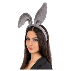 Carnaval Speelgoed - Verkleed- en rollenspel - Flexibele Grijze Bunny Oren - Volwassen - Kostuumaccessoire
