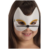 Carnival Toys - Witte Kat Stofmasker Voor Kinderen Perfect Voor Verkleden En Fantasiespel - Doen alsof Beroepen En Rollenspel