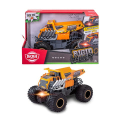 Dickie Toys - Volvo Rigid Hauler Construction Dump Truck for Kids Ages 3 Years+ - 1:24 Scale Licensed Heavy Duty Travel Vehicle with Friction Motor, Lights, Sound Effects and Rubber Tyres