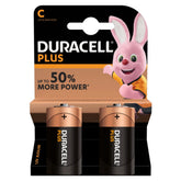 Duracell Plus Power Type C Alkaline Batterijen 1,5 V 2 Stuks