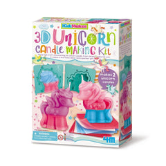 FUNLAB - Knutselspullen - KidzMaker 3D Eenhoorn Kaarsen Set - Creatief - 8 Jaar