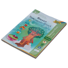 Folia - Riesen Tonpapier Block A4 Format 130 Gr 50 Pieces Multi Coloured Sheets - Arts & Crafts