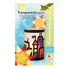 Folia - Transparantpapier Blok 18,5 X 29,7 Cm Formaat 42 Gr 10 Stukken Multikleurige Vellen - Kunst & Ambachten