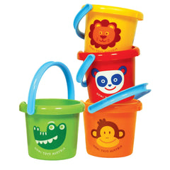 Gowi - Beach Bucket Diameter 16 Cm Multi Color - Beach & Sand Toys