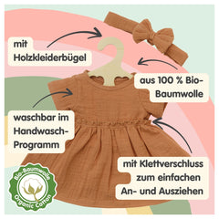 Heless - Poppen - Set van Katoenen Poppenjurken - Rimpels - 18M+ - Accessoires