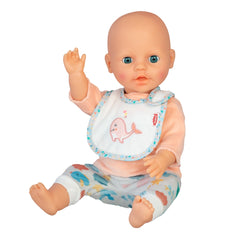 Heless - Poppen - Walvis Bobby Pop Bib - Zachte Velours - 18M+ - Eenvoudige Sluiting