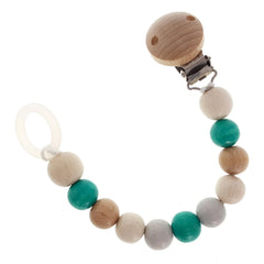 Hess - Fopspeenketting Natuurlijk Turquoise - Speelgoed en Activiteitenmateriaal voor Baby's