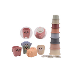 Johntoy - Biologisch Afbreekbare Stapelbare Emmer en Badbekers - Baby Activiteit Speelgoed