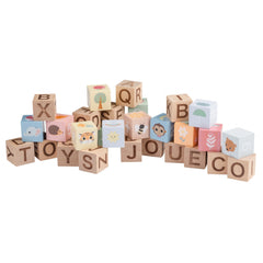 Johntoy - The Wildies Family Alphabet Blocks With Bag - Baby Activity Toys