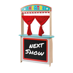 Johntoy - Houten 2 In 1 Theater En Winkel Met Accessoires - Doen alsof Beroepen & Rollenspel