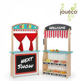 Johntoy - Wooden 2 In 1 Theatre And Shop With Accessories - Pretend Professions & Role Playing