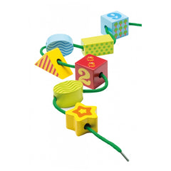 Johntoy - Houten Blokken Rijgset in Opbergdoos - Baby Activiteit Speelgoed