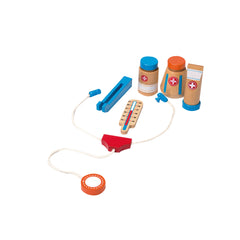 Johntoy - Houten Dokterskoffer Met Accessoires 8 Stuks - Doe-beroepen & Rollenspel