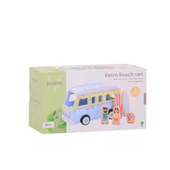 Johntoy - Houten Retro Strandbus - Baby Activiteit Speelgoed
