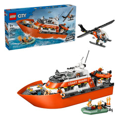 LEGO - Stad Kustwacht Reddingsboot en Helicopter - Bouwset Speelgoed