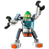 LEGO City Space Science Mech with a green helmeted astronaut in a clawed mech suit, displaying a futuristic design with colorful features.
