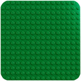 LEGO® DUPLO® Green Building Plate, a 16x16 stud square baseplate in vibrant green, perfect for young builders' creative projects.