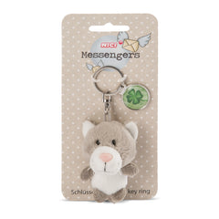 NICI - Sleutelhanger-Kat-met-Klaverblad-Hanger-Actie-Speelgoed-Figuren
