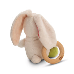 NICI - My First NICI - Griffin Rabbit Tilli With Wooden Ring - Pacifiers & Teethers
