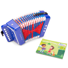 New Classic Toys - Accordeon met Muziekboek - Blauw - Muziekinstrumenten