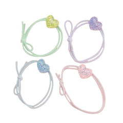 Nice - Heartful 4 Pcs Pcs Hair Elastics Bands Set - Personal Care