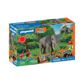 PLAYMOBIL - Elephant with Zookeeper - Animals & Friends - Age +4 - Toy Playsets - 72068 - 80772068