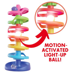 Quercetti - Baby- en peuterspeelgoed - Spiral Tower Brightball - 46 cm - 1+ Jaar