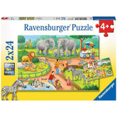 Ravensburger - A Day At The Zoo - 2x24 Pieces - Puzzles