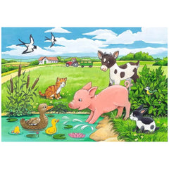 Ravensburger - Dierenkinderen Op Het Platteland - 2x12 Stukken - Puzzels