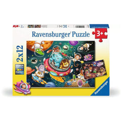 Ravensburger - Dieren In De Ruimte - 2x12 Stukken - Puzzels