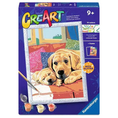 Ravensburger - Knutselspullen - CreArt Puppy Love Schilderkit - 9+ Jaar - Creatieve ontwikkeling