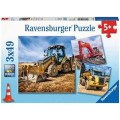 Ravensburger - Constructievoertuigen In Gebruik - 3x49 Stukken - Puzzels
