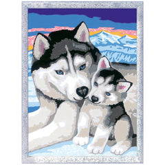Ravensburger - Creart Schattige Huskies - Schilderen op Nummer - Kunst & Ambachten