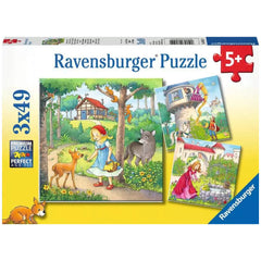 Ravensburger - Sprookjes - Rapunzel Roodkapje & De Kikkerprins - 3x49 Stukken - Puzzels