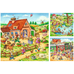 Ravensburger - Vakanties Op Het Platteland - 3x49 Stukken - Puzzels