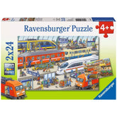 Ravensburger - Hustle And Bustle At The Train Station - 2x24 Pieces - Puzzles