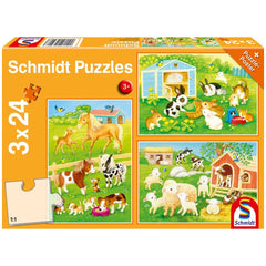 SCHMIDT SPIELE - Mijn Boerderij Vrienden 3x24 Stuks Kinderpuzzels - Puzzels