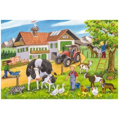 SCHMIDT SPIELE - Op de Boerderij 3x24 Stuks Kinderpuzzels - Puzzels